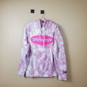 By Samii Ryan Pink Tie-dye Oversize Sensitive Hooded Sweatshirt Size S